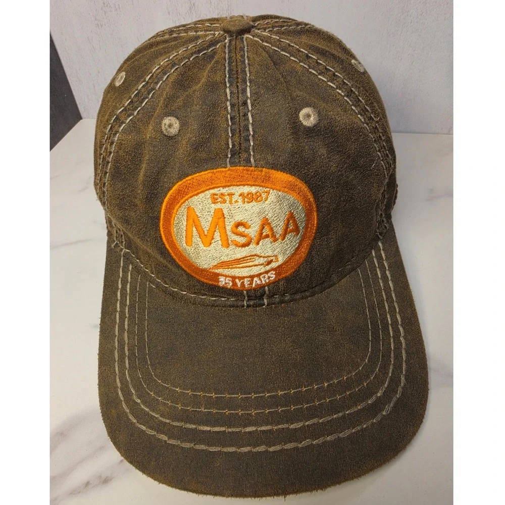 Port‎ Authority MSAA 35 Years Est 1987 Brown Weathered Baseball Cap Hat